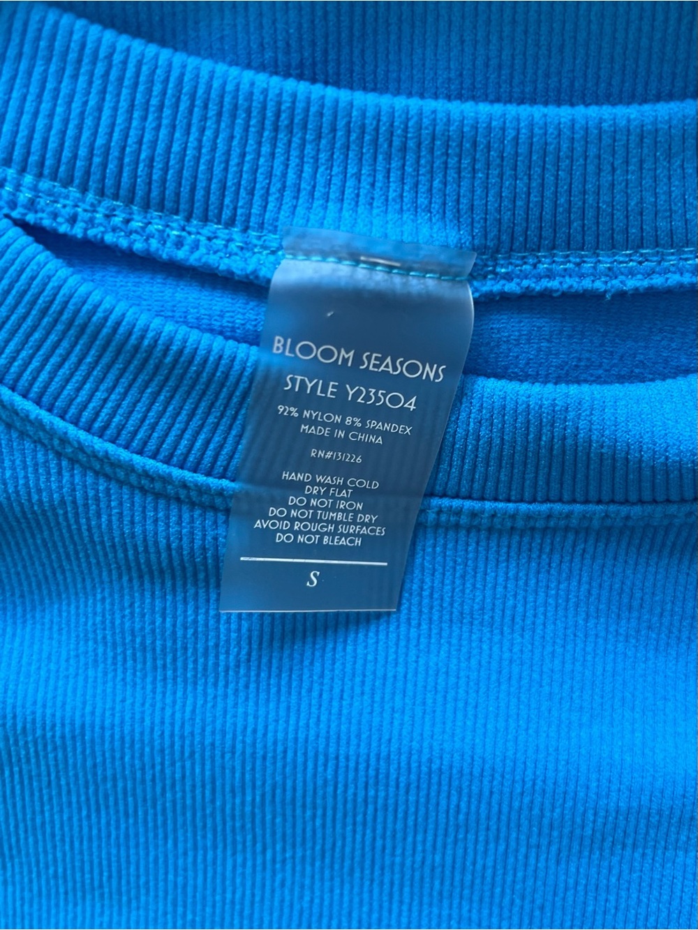 Y2K Hook & Eye Side Crop Top Bright Blue Baby Tee Small - Picture 5 of 5